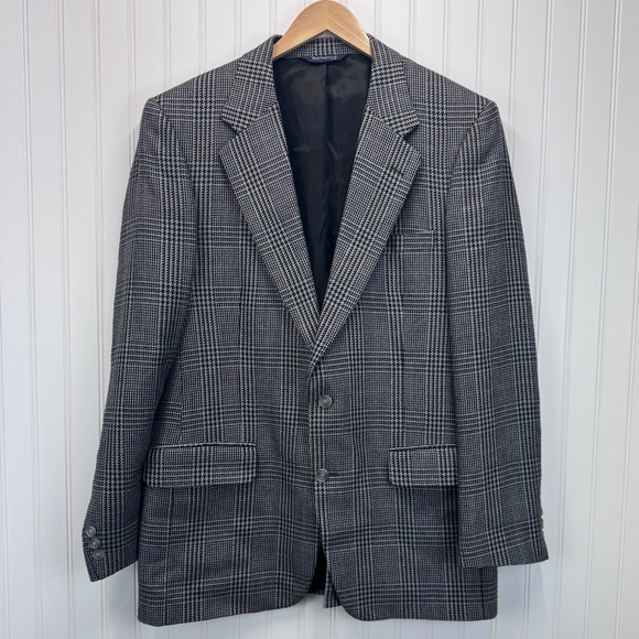 Burberrys Other - Burberrys Blazer Men 44L Grey Glen Plaid Sport Coat Vintage Dark Academia Luxury